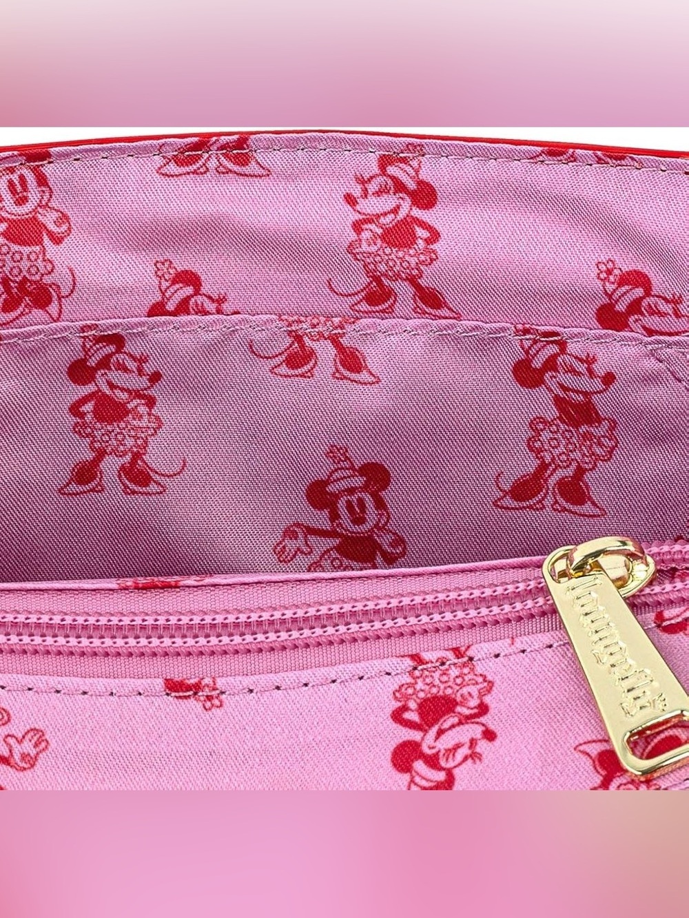 NEW Loungefly X Disney Minnie Mouse Pink Polka Dot Bow Strap Crossbody - Picture 6 of 16
